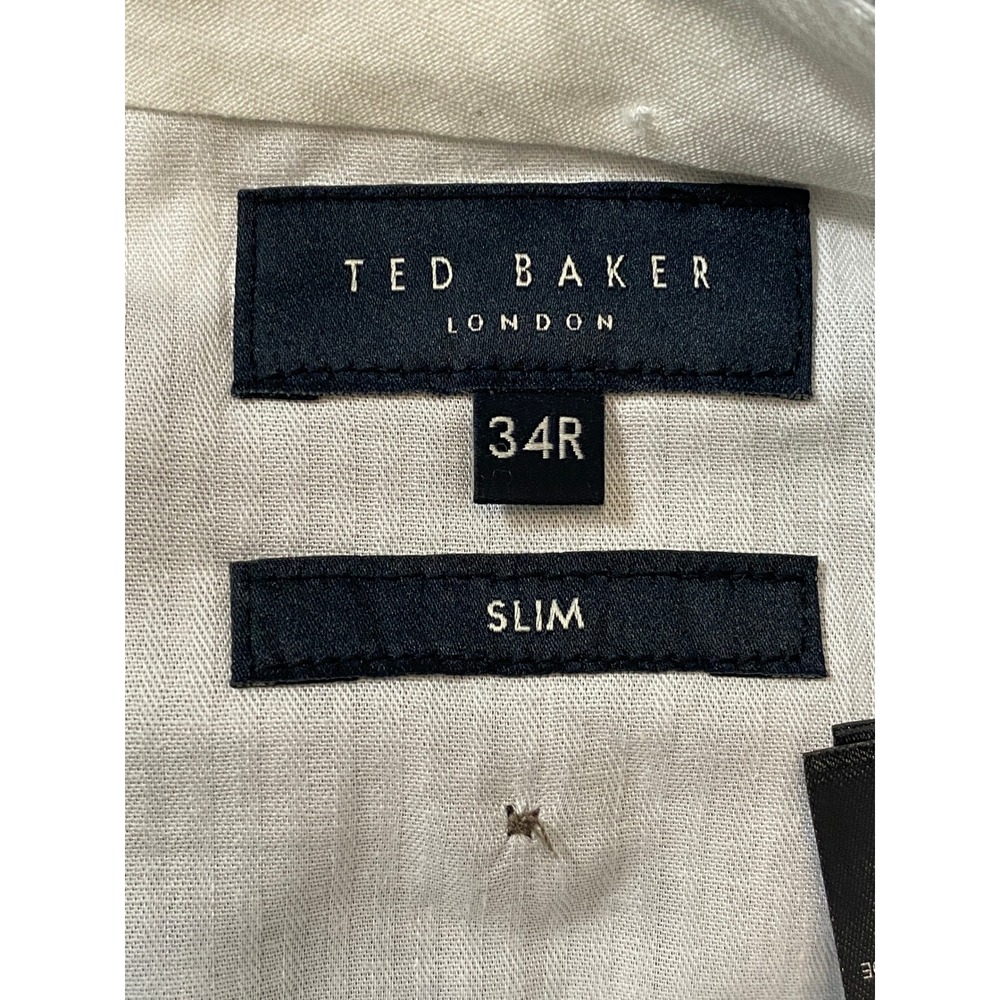 Ted Baker London Mens 34R Slim Fit Grey Wool Blend Selwynt Dress Pants Trousers - Picture 4 of 11